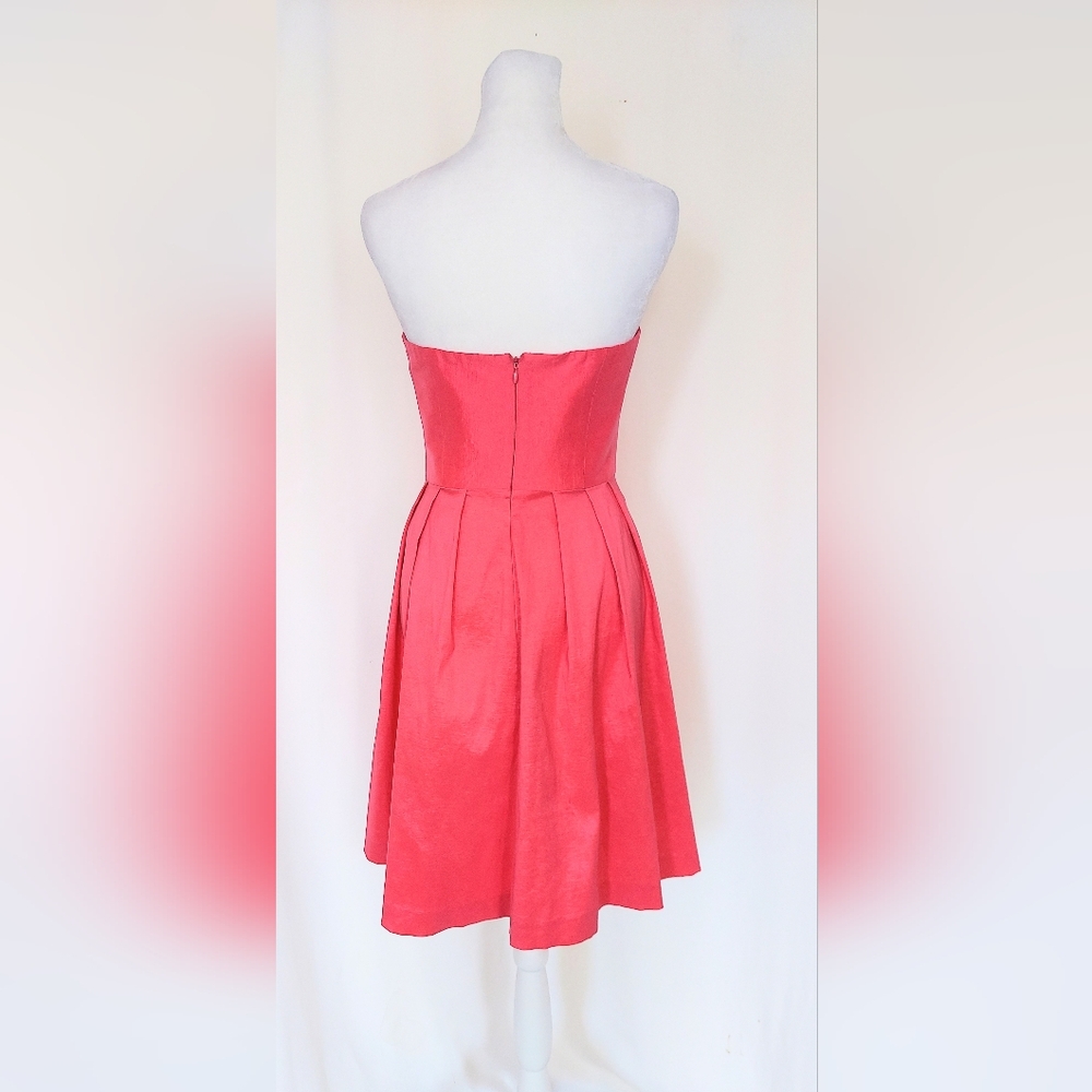Calvin Klein Strapless Pleated Front Cocktail Formal Dress Pink Size 2 - Picture 5 of 8